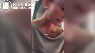 Brunette scat swallow