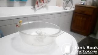 pooping on a toy teddy