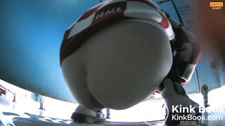 Girl Chinese pooping pis toilet JA_15