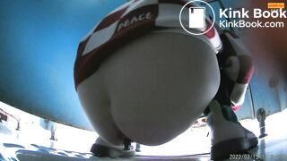 Girl Chinese pooping pis toilet JA_15