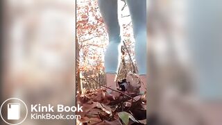 girl poop outside - video 2