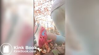 girl poop outside - video 2