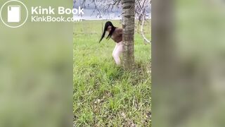 IG Model takes a dump outside