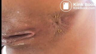 Nice brunette shits at ladder