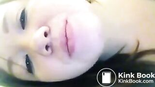 Asian girl tastes her shit