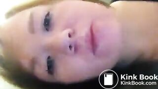 Asian girl tastes her shit