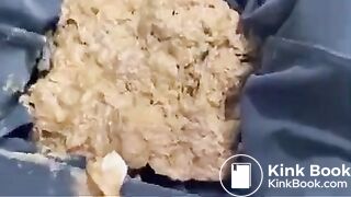 Sexy shitting in black pants