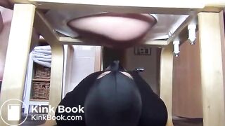 Two angle of huge dumps of soft poop