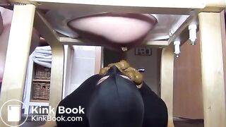 Two angle of huge dumps of soft poop