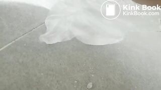 Korean girl outside poop