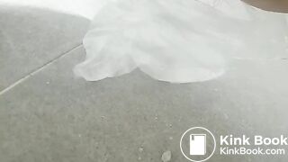 Korean girl outside poop