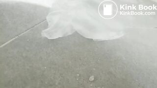 Korean girl outside poop