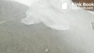 Korean girl outside poop