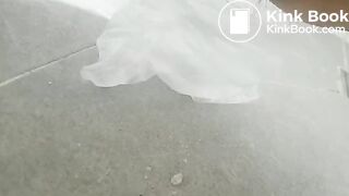 Korean girl outside poop