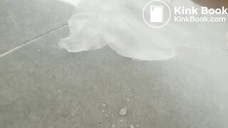 Korean girl outside poop