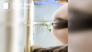 Girl Chinese pooping pis toilet.D08