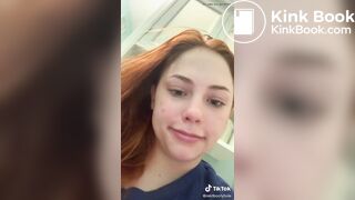 Ginger girl pooping on toilet