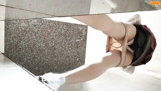 Girl Chinese pooping pis toilet .T02