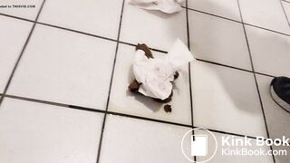 Pooping on public toilet floor