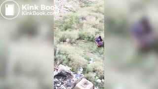 Desi aunty caught pooping