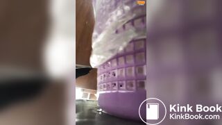 Girl Chinese pooping pis toilet JA_10