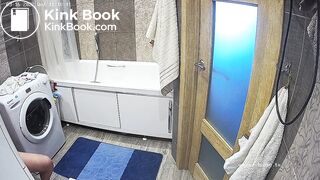 Woman pooping in Toilet 300