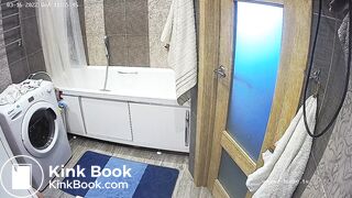 Woman pooping in Toilet 300