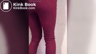 Massive shit in red pants