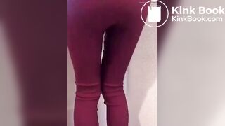 Massive shit in red pants