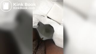 Ebony scat in public toilet