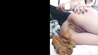 girl filmed pooping