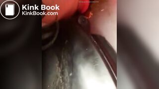 Licking old shit from Port poty