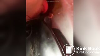 Licking old shit from Port poty