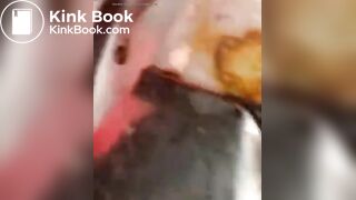 Licking old shit from Port poty