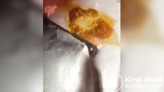 Licking old shit from Port poty