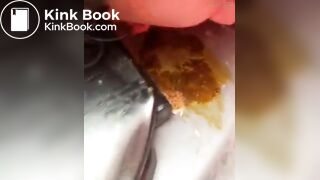 Licking old shit from Port poty