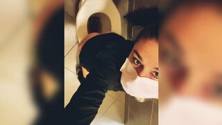 espresso diarrhea at work - sexy brunette
