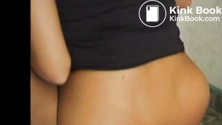 Sexy hot blonde shits on hall