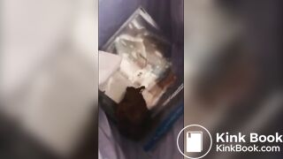 Fit Girl shits in Trashcan