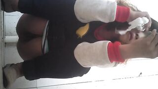 Chinese Girl Desperate Diarrhea in Toilet