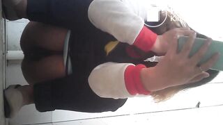 Chinese Girl Desperate Diarrhea in Toilet