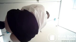girl poop in public restroom