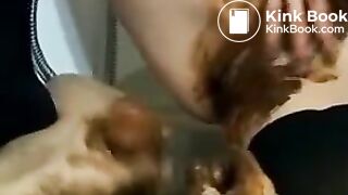 100% Grade A German Blonde Shit in his Mouth!