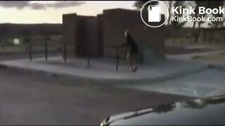 Sexy hot woman has diarrhea in the toilet to autogrill