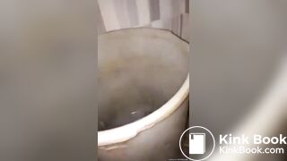 Amateur Indonesian girl squat pooping and show her boyf