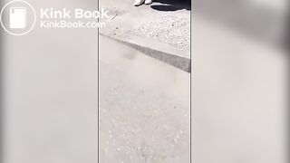 Girl Diarrhea on the street