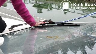 Using a slut to clean the bird poop