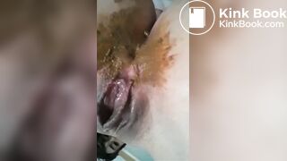 Petite cutie pooping on floor