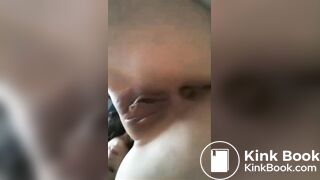 Petite cutie pooping on floor