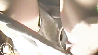 Asian girl taking a huge shit